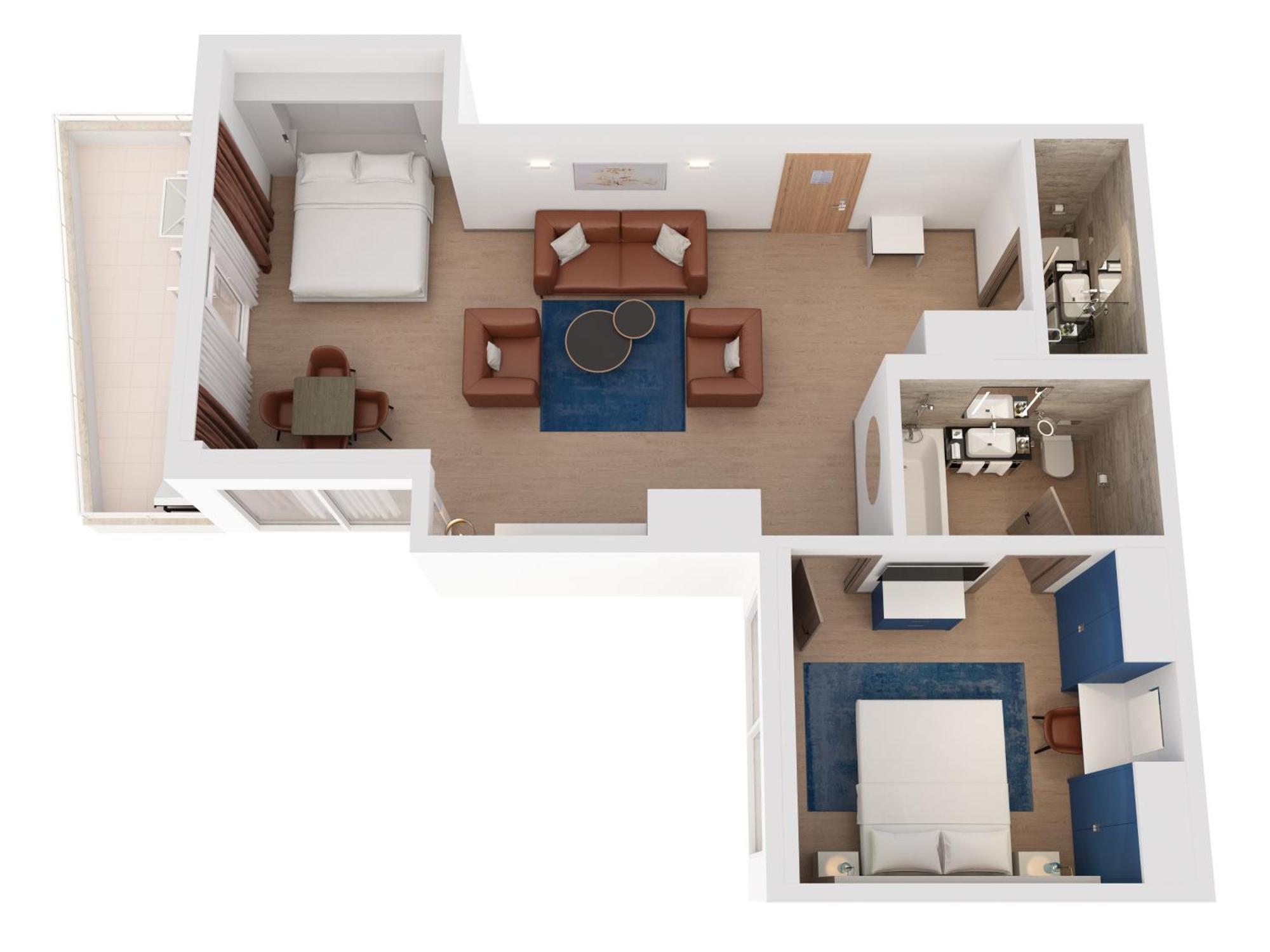 Hilton Rijeka Costabella Beach Resort And Spa Exterior foto A 3D floorplan of a typical hotel room