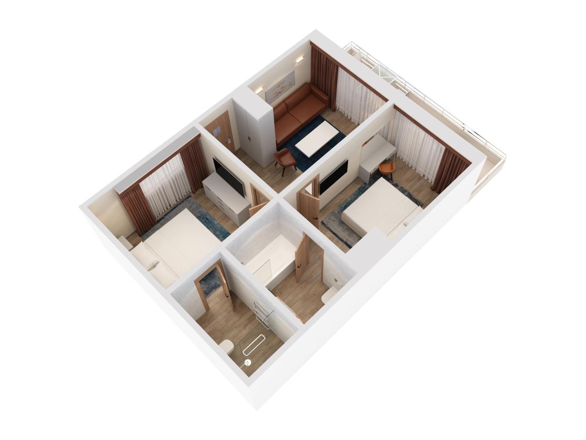 Hilton Rijeka Costabella Beach Resort And Spa Quarto foto 3D floor plan