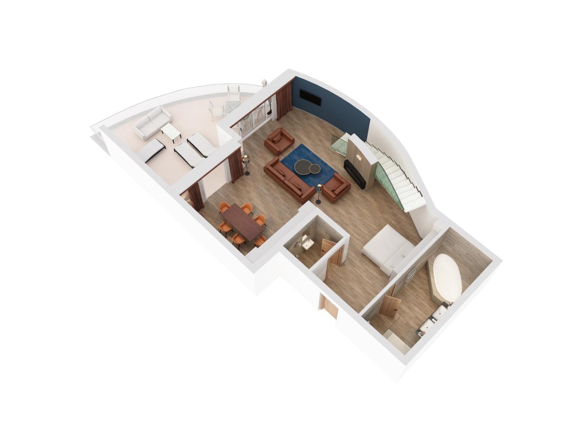 Hilton Rijeka Costabella Beach Resort And Spa Quarto foto 3D floor plan